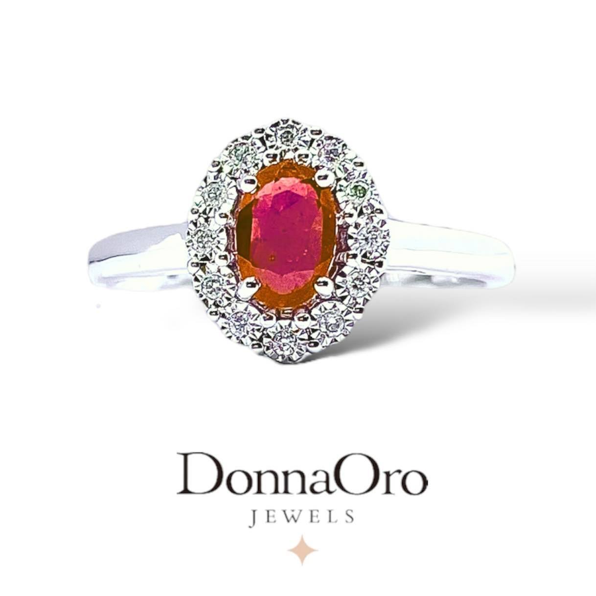 Anello donna marchio Donnaoro con rubino e diamanti lar10093.006