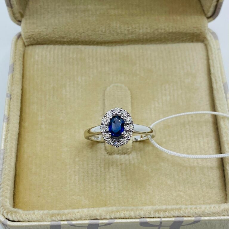 Anello Donnaoro in oro con zaffiro e diamanti laz10093.006