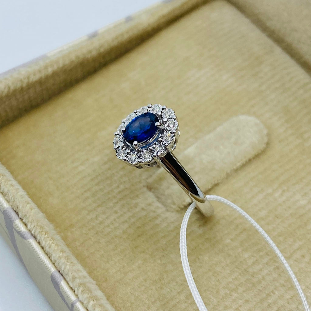 Anello Donnaoro in oro con zaffiro e diamanti laz10093.006