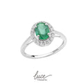 Anello donna oro 18kt con smeraldo e diamanti Donnaoro lae12080.006
