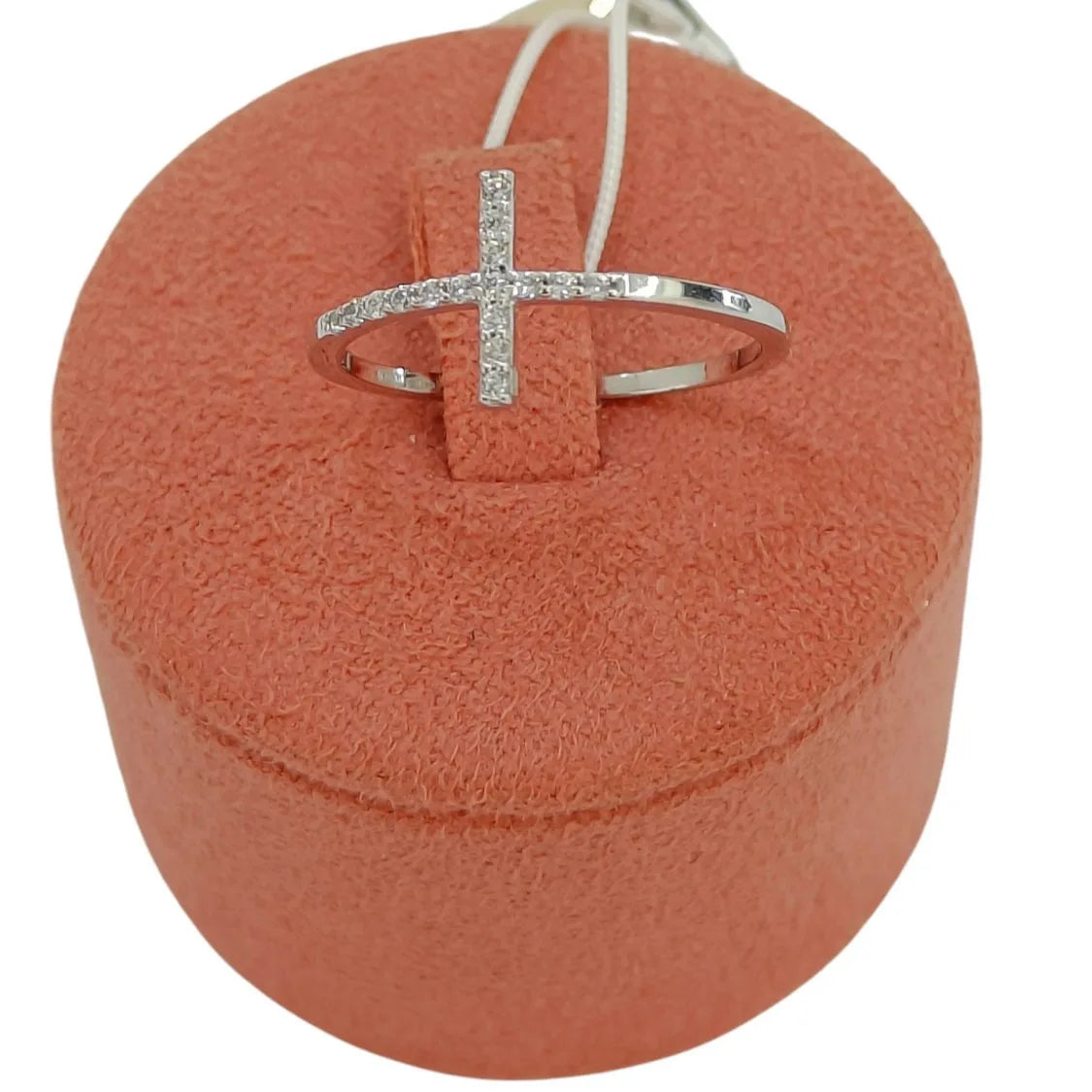 Anello donna oro 9kt con croce in zirconi bianchi Igold