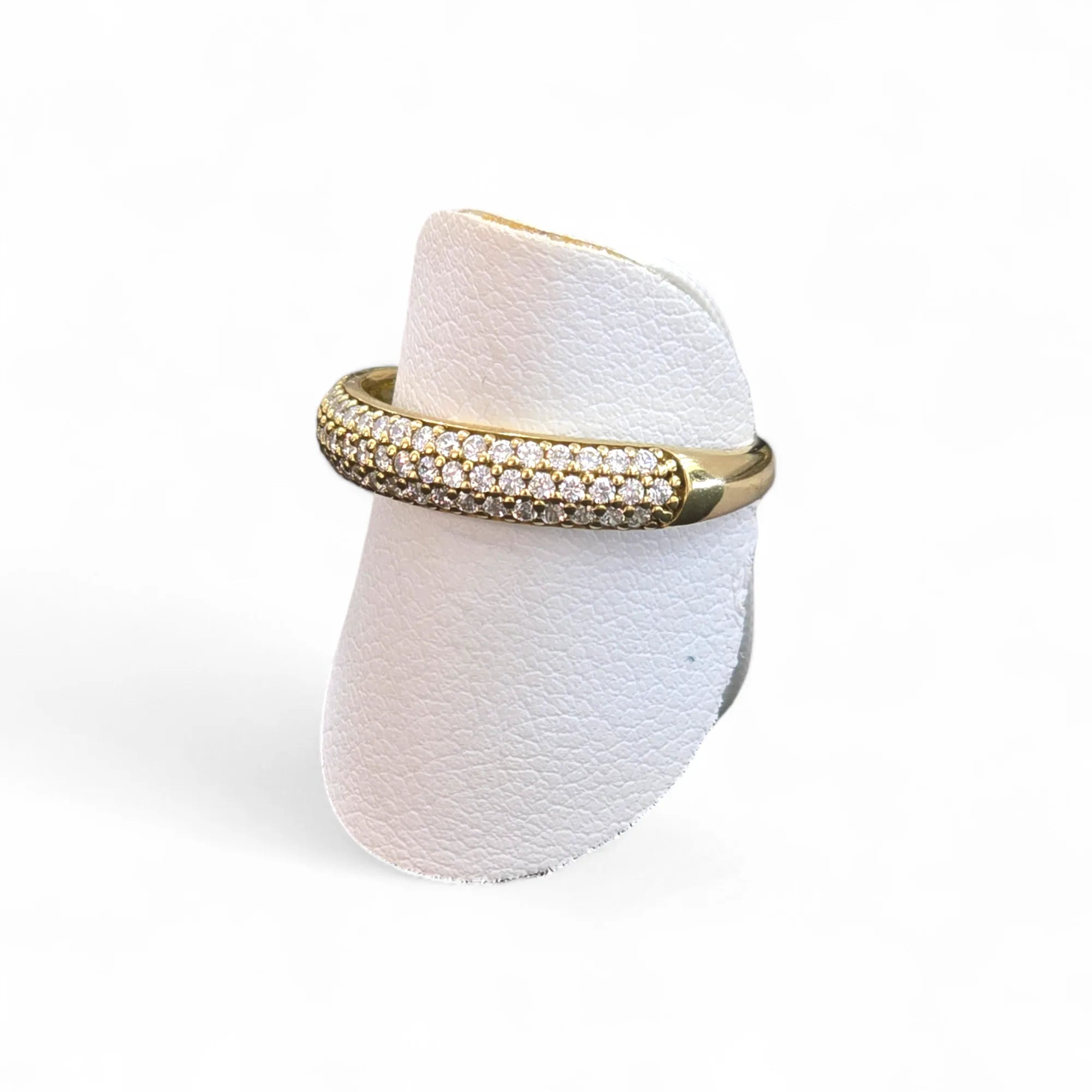 Damenring aus 9 Karat Gelbgold mit weißen Zirkonia Igold