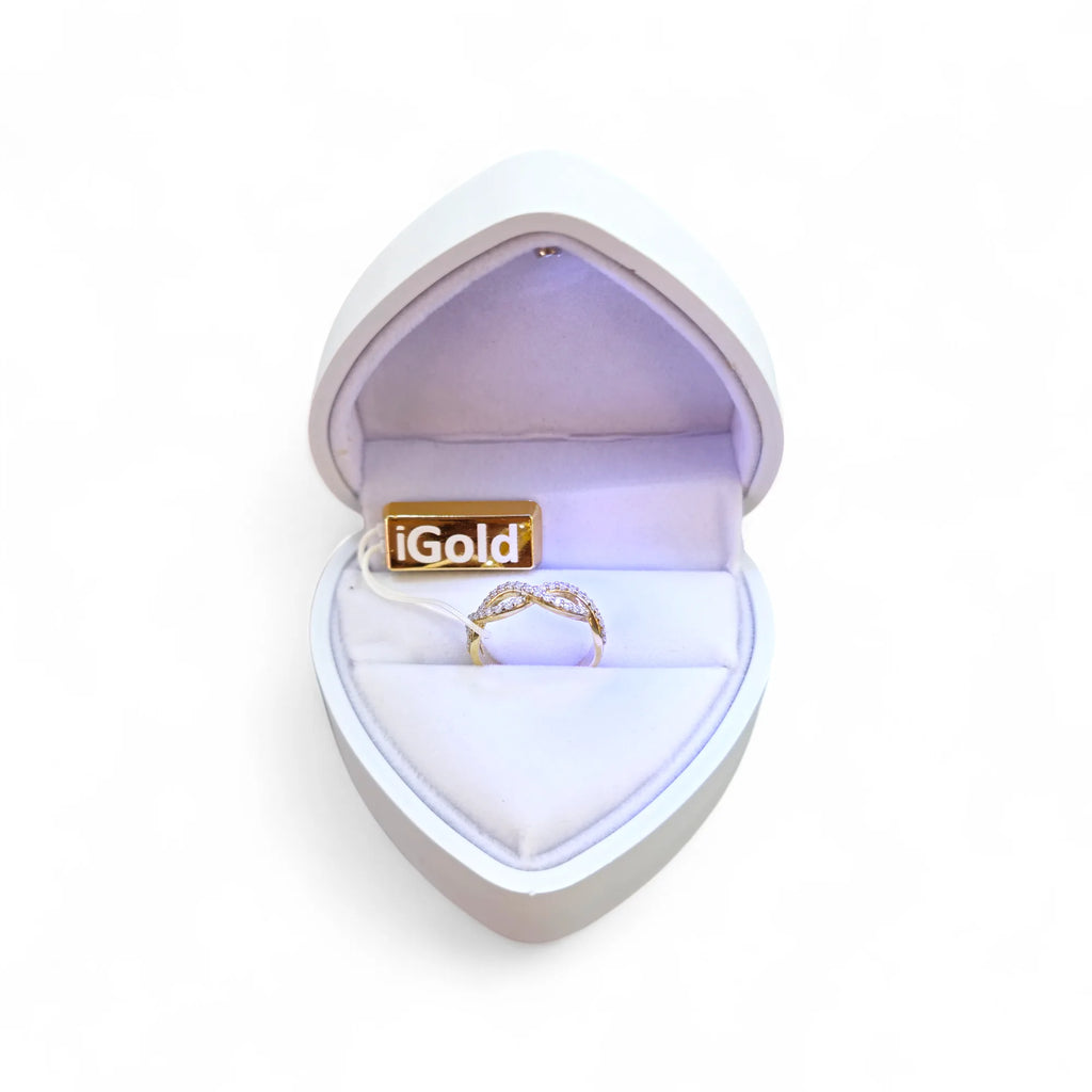 Anello donna oro giallo 9 carati con zirconi bianchi Igold