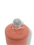 Anello donna ovale in oro bianco 18 kt con diamanti