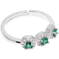 Anello donna regolabile Ottaviani con pietre verdi