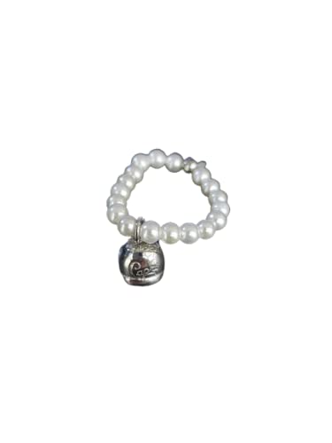 Damenring verstellbar Glocke Capri Silber 925 mit Kunstperlen