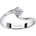 Anello donna solitario in oro bianco e diamante fidanzamento Solitario Comete anb 2035