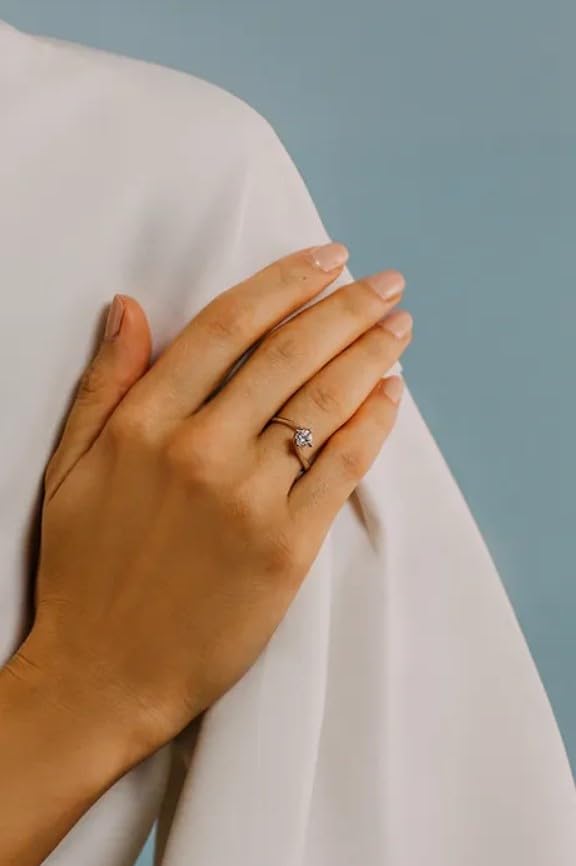Anello donna solitario in oro bianco e diamante fidanzamento Solitario Comete anb 2035