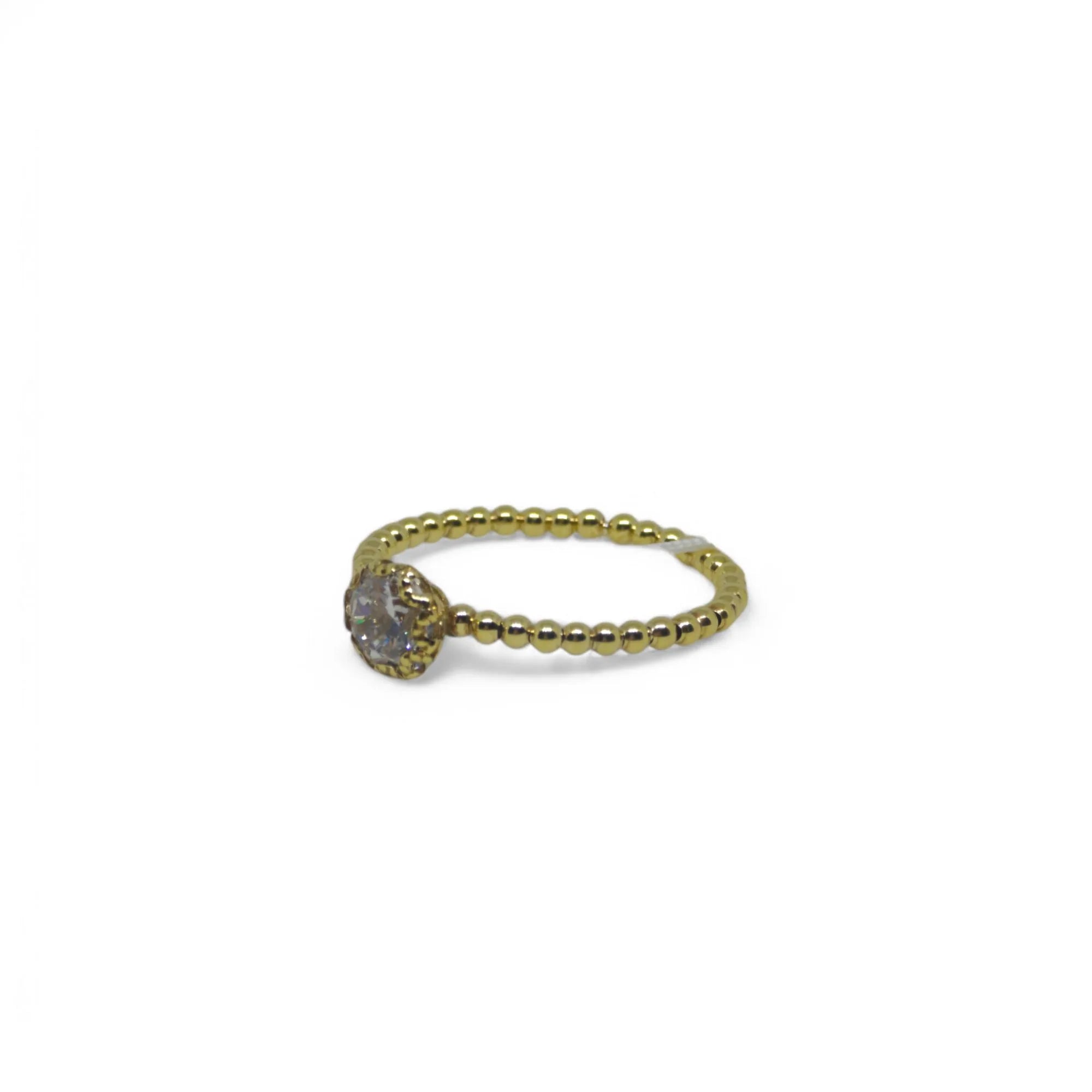 Anello donna solitario in oro giallo 9kt con zirconi Igold