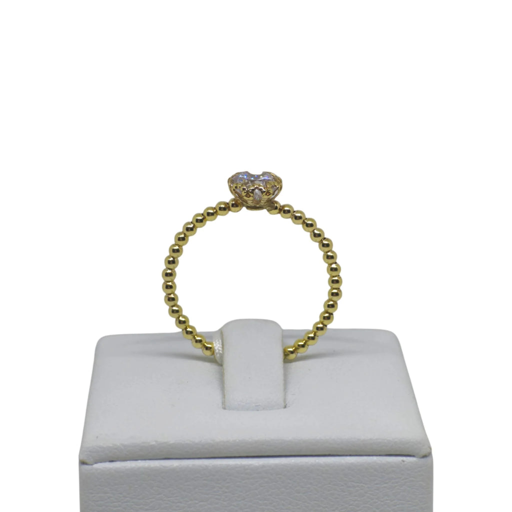 Anello donna solitario in oro giallo 9kt con zirconi Igold