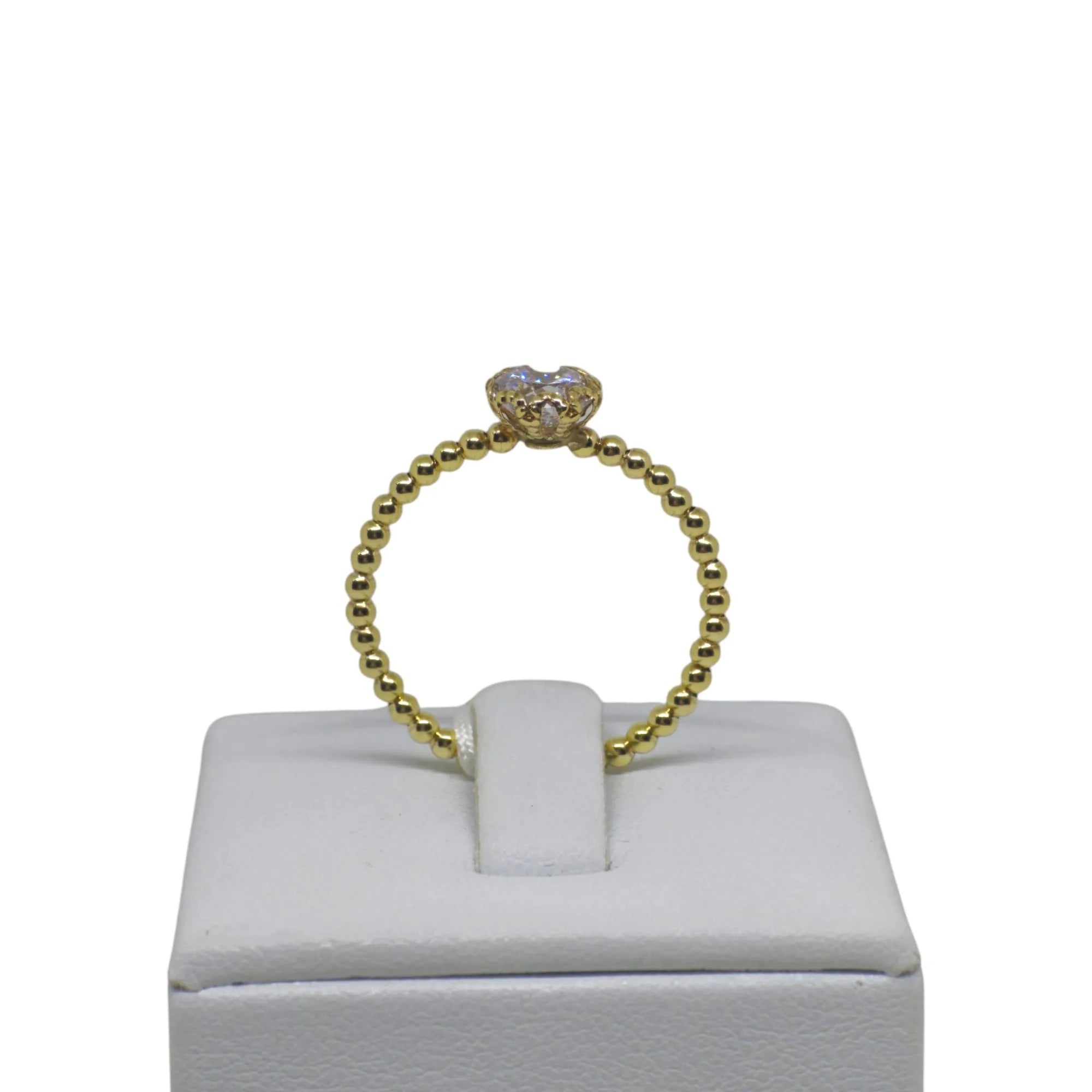 Anello donna solitario in oro giallo 9kt con zirconi Igold