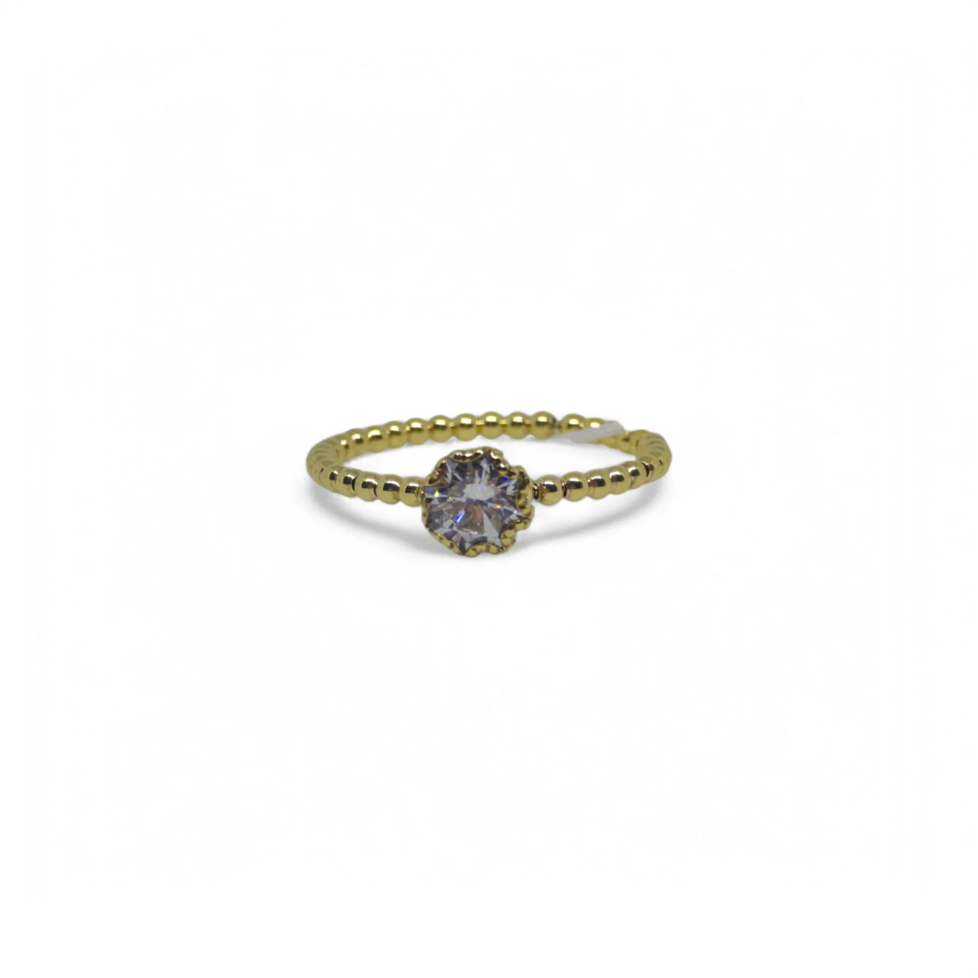 Anello donna solitario in oro giallo 9kt con zirconi Igold
