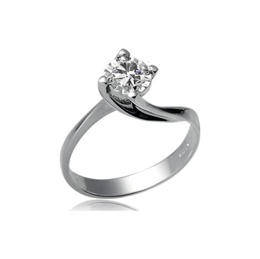 Anello donna solitario oro bianco e diamanti Donnaoro luce dhas9134.002