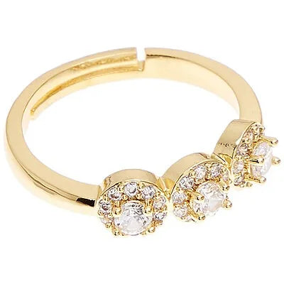Anello donna trilogy dorato con zirconi Ottaviani