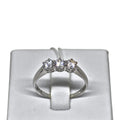 Anello donna trilogy in oro bianco 9 carati con pietre bianche
