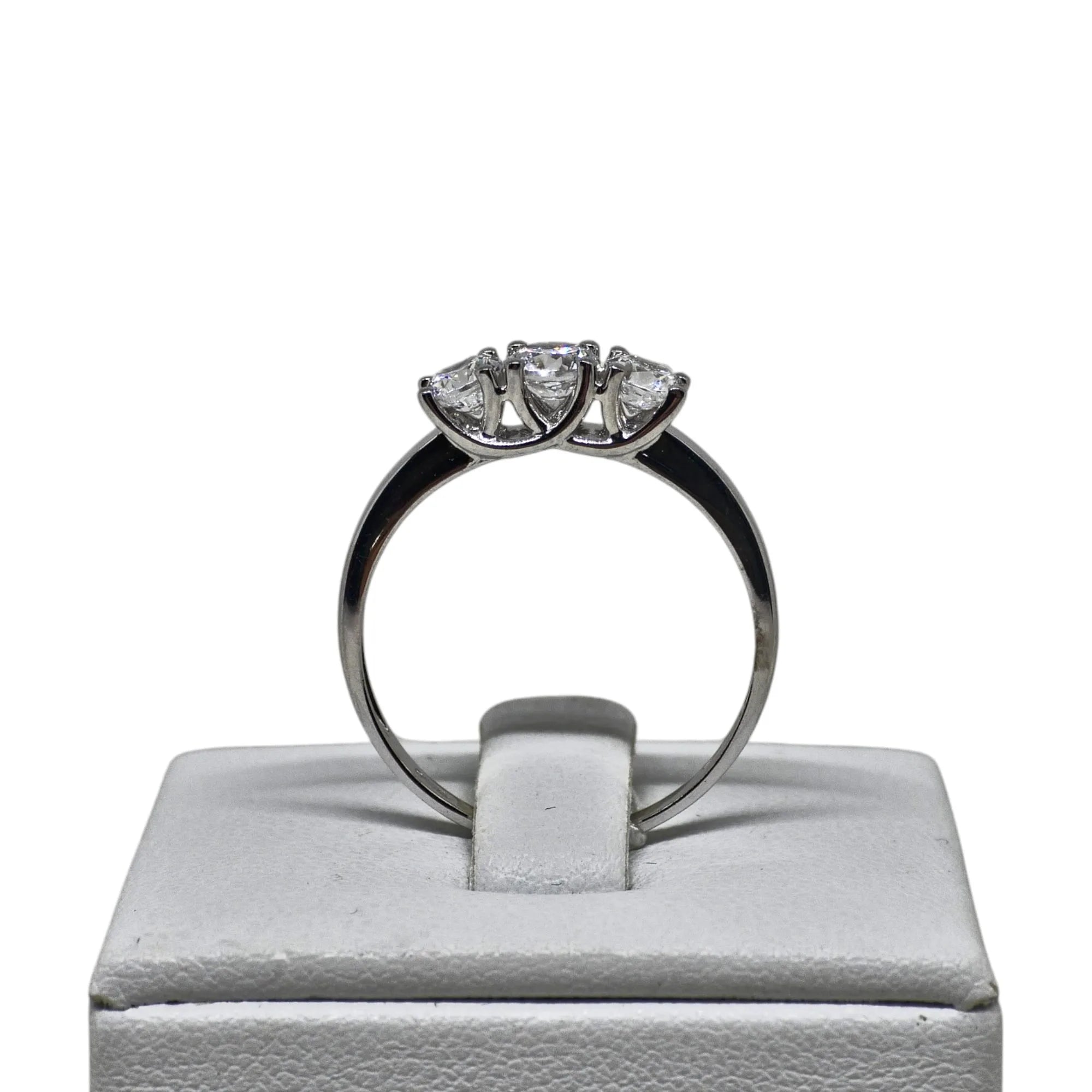 Anello donna trilogy in oro bianco 9 carati con zirconi bianchi