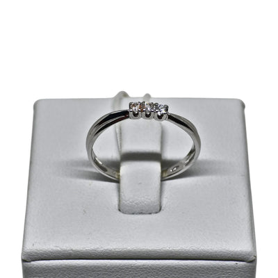 Anello donna trilogy in oro bianco 9 carati con zirconi bianchi piccoli