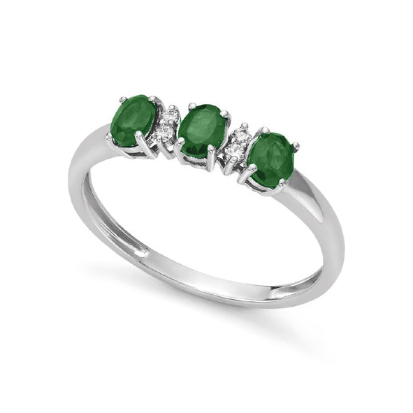 Anello donna trilogy in oro e diamanti con smeraldi collezione luce 150 linea iride trilogy – DonnaOro DHAE9619.004