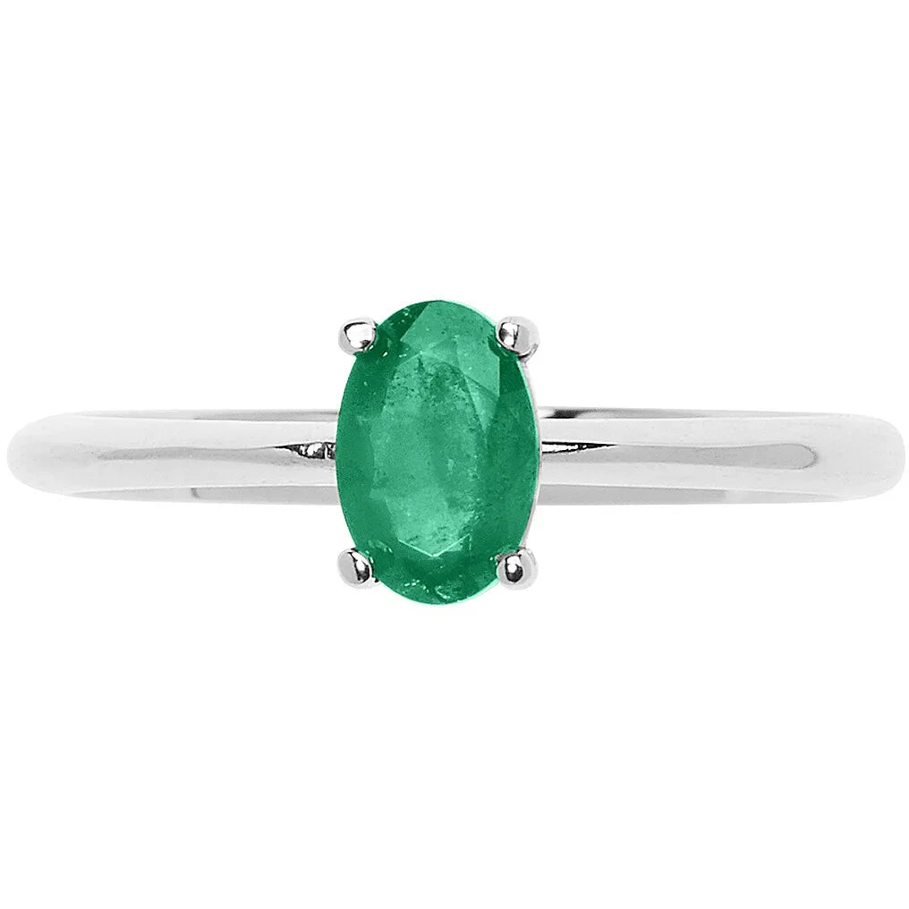 Anello fidanzamento Solitario Comete con smeraldo