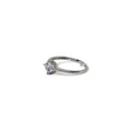 Anello iGold Solitario in Oro Bianco 9ct con Zircone Tondo Bianco