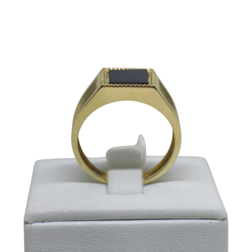 Anello iGold da Uomo in Oro 9k con pietra quadrata nera