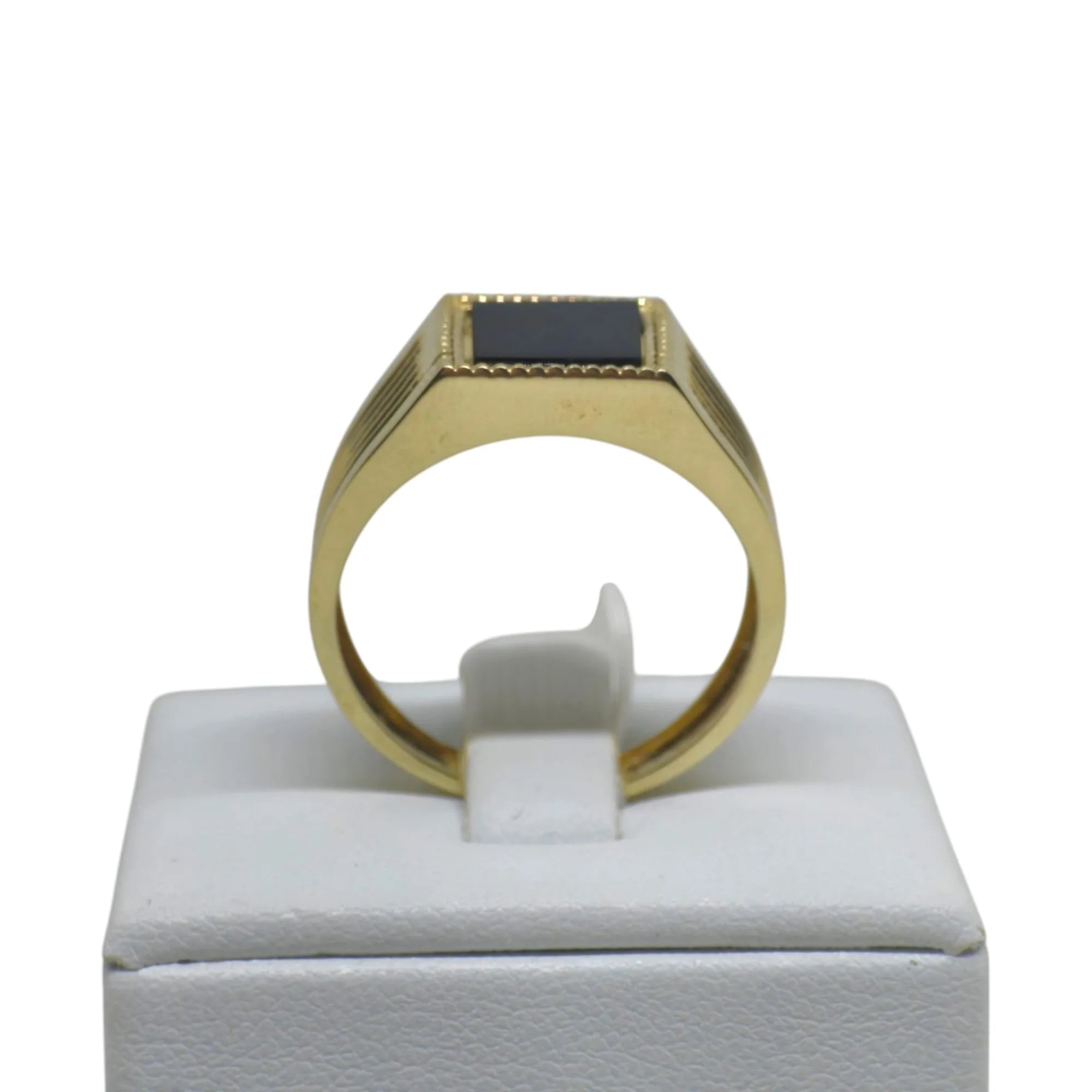 Anello iGold da Uomo in Oro 9k con pietra quadrata nera
