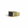 Anello iGold da Uomo in Oro 9k con pietra quadrata nera