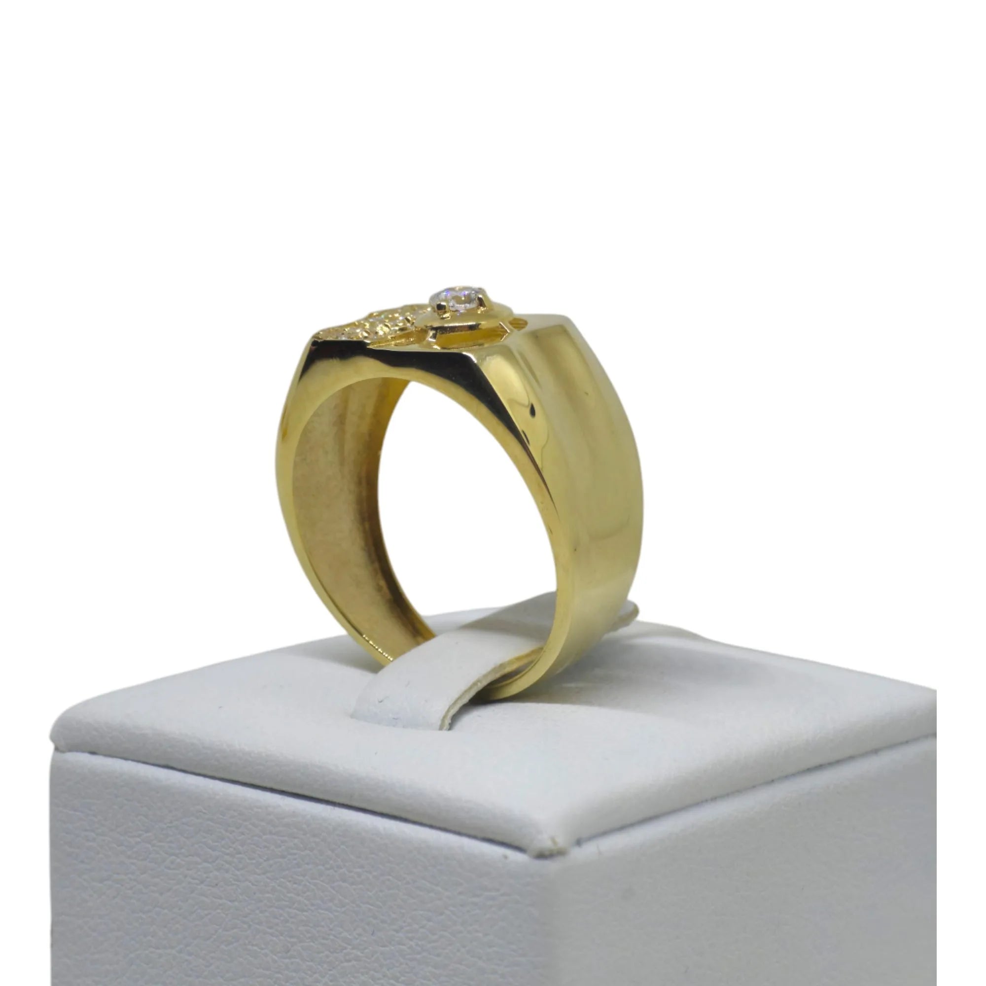 Anello iGold da Uomo in Oro 9k con zircone bianco