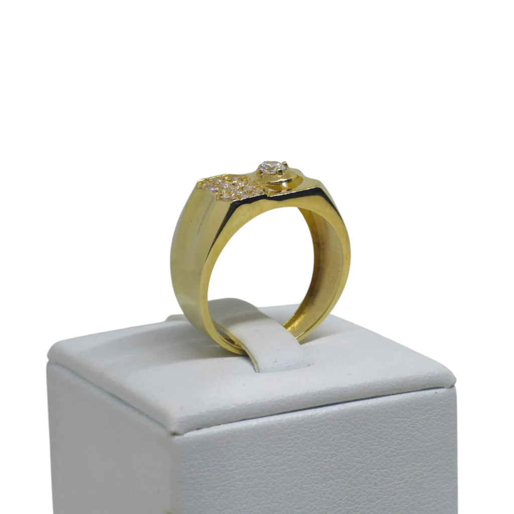 Anello iGold da Uomo in Oro 9k con zircone bianco