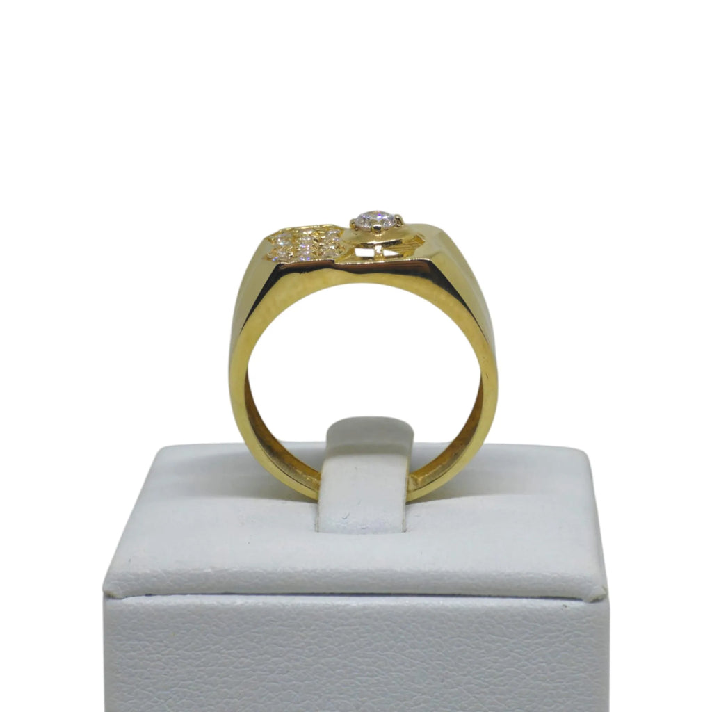 Anello iGold da Uomo in Oro 9k con zircone bianco