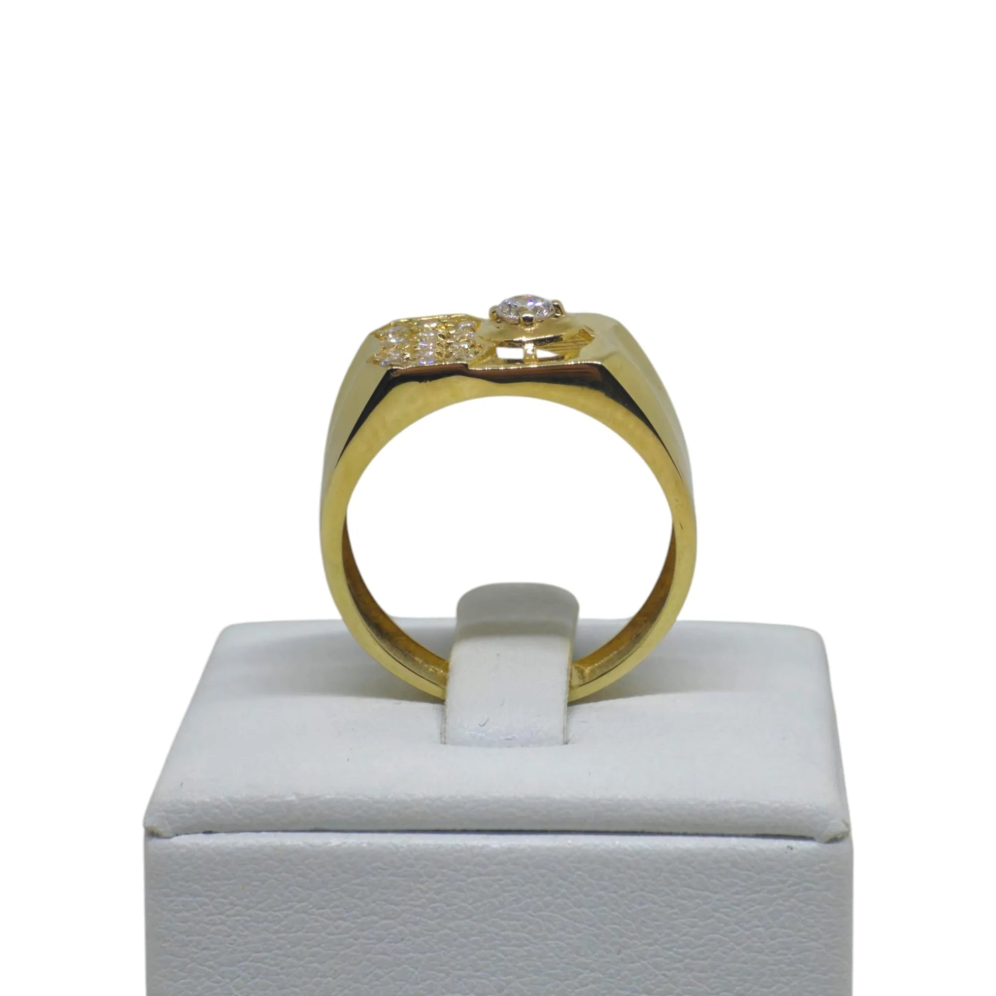 Anello iGold da Uomo in Oro 9k con zircone bianco