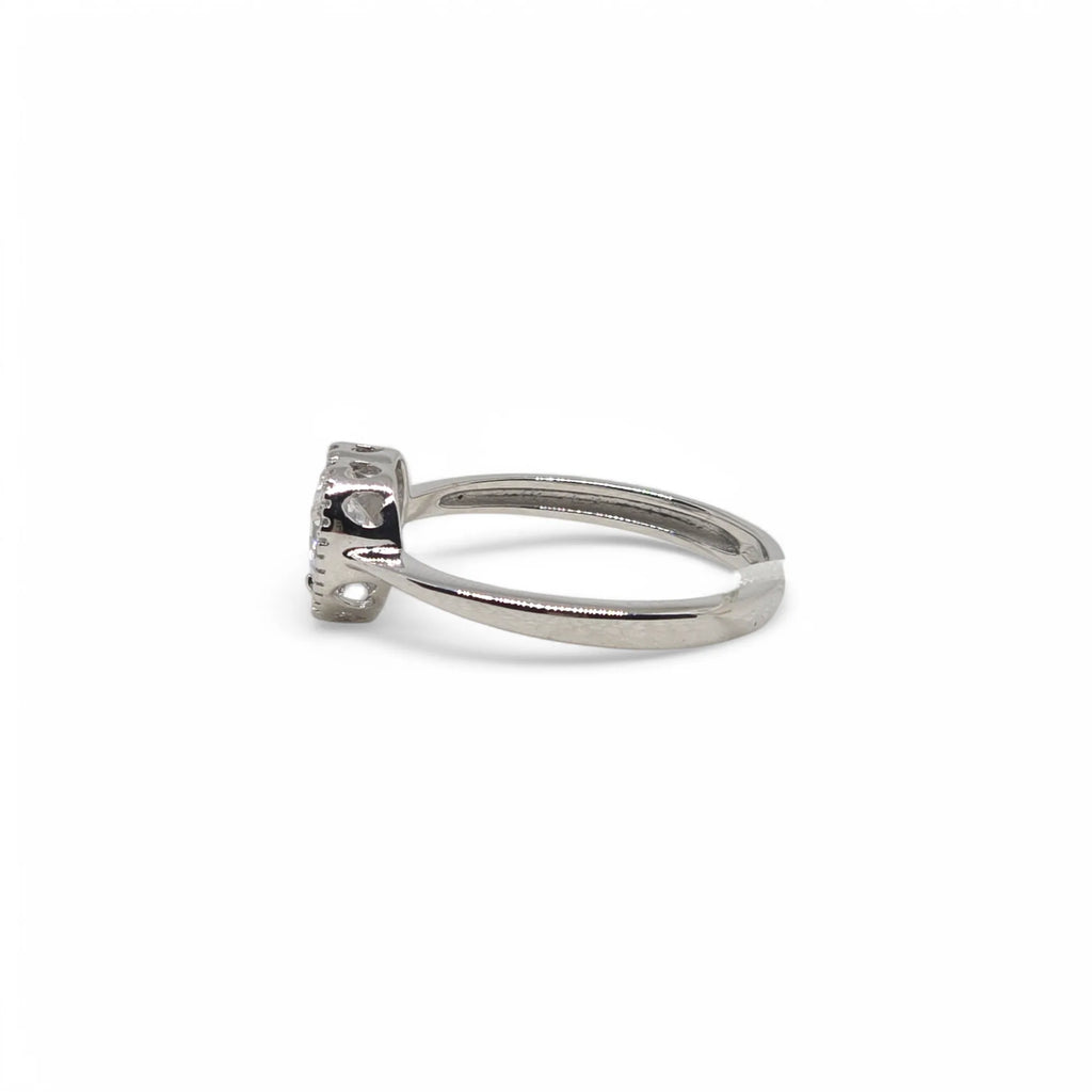 iGold Ring aus 9 Karat Weißgold mit weißem Herz-Zirkonia