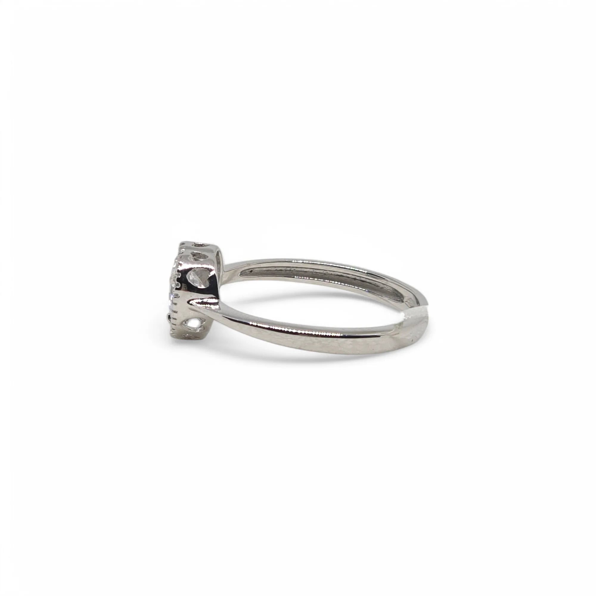 iGold Ring aus 9 Karat Weißgold mit weißem Herz-Zirkonia