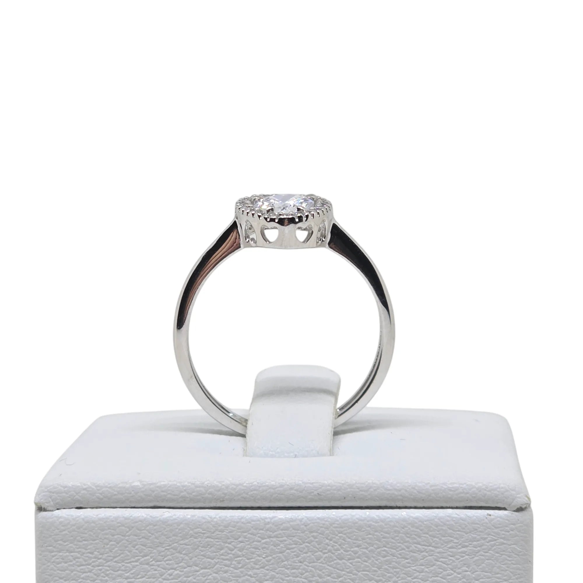 iGold Ring aus 9 Karat Weißgold mit weißem Herz-Zirkonia