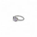 Anello iGold in Oro Bianco 9ct con Zircone Bianco a Cuore