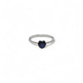 Anello iGold in Oro Bianco 9ct con Zircone Blu a Cuore
