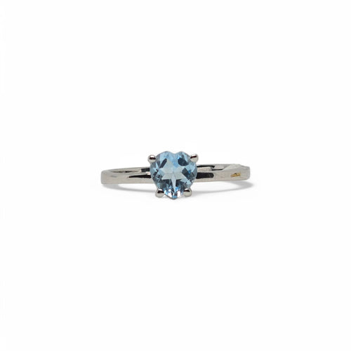 iGold Ring aus 9 Karat Weißgold mit himmelblauem Zirkoniaherz
