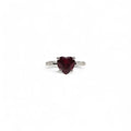 Anello iGold in Oro Bianco 9ct con Zircone Rosso Rubino a Cuore