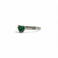 Anello iGold in Oro Bianco 9ct con Zircone Verde a Cuore