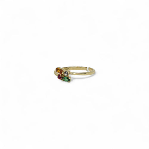 Anello iGold in Oro Giallo 9ct con 4 Zirconi Colorati