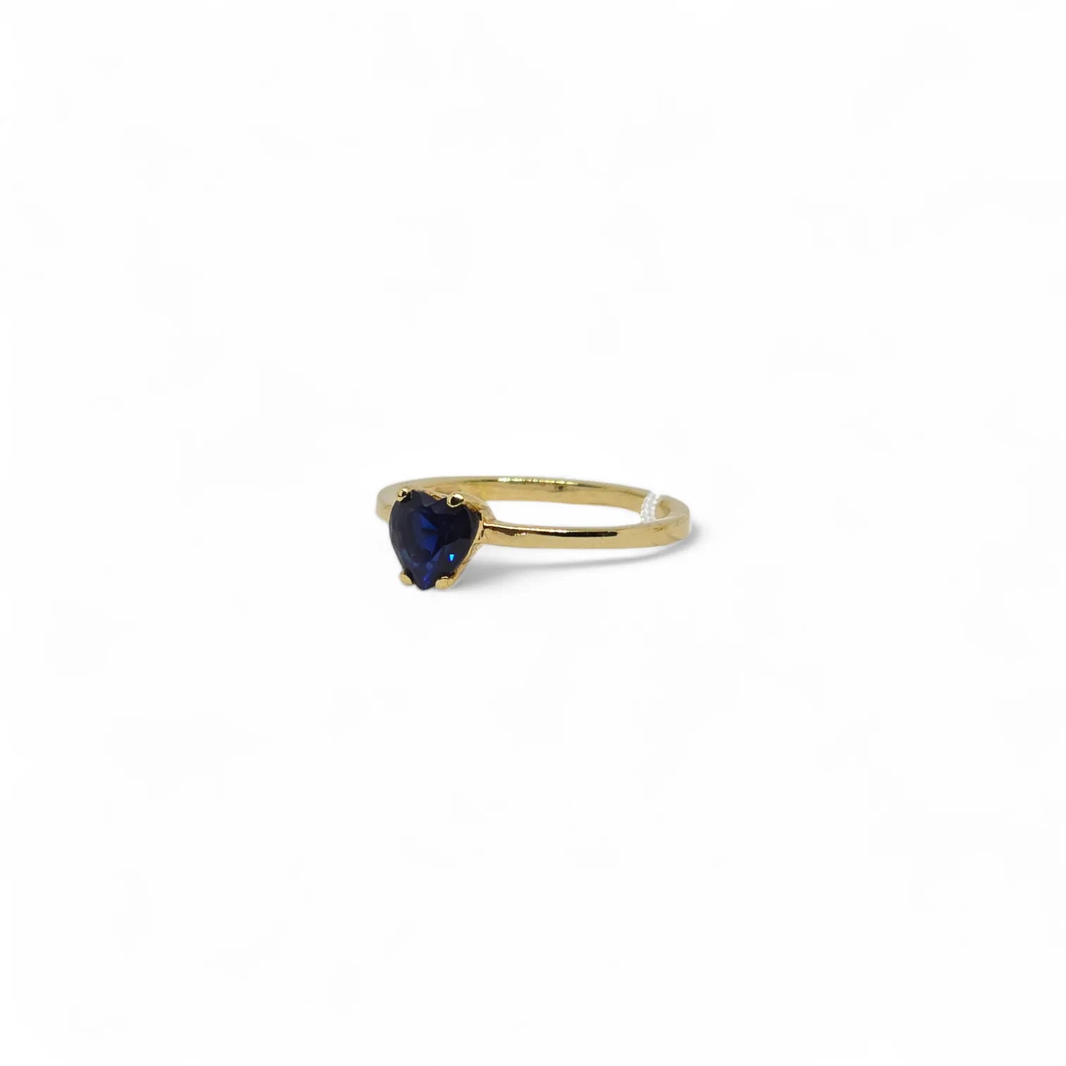 Anello iGold in Oro Giallo 9ct con Zircone Blu a Forma di Cuore