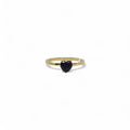 Anello iGold in Oro Giallo 9ct con Zircone Blu a Forma di Cuore