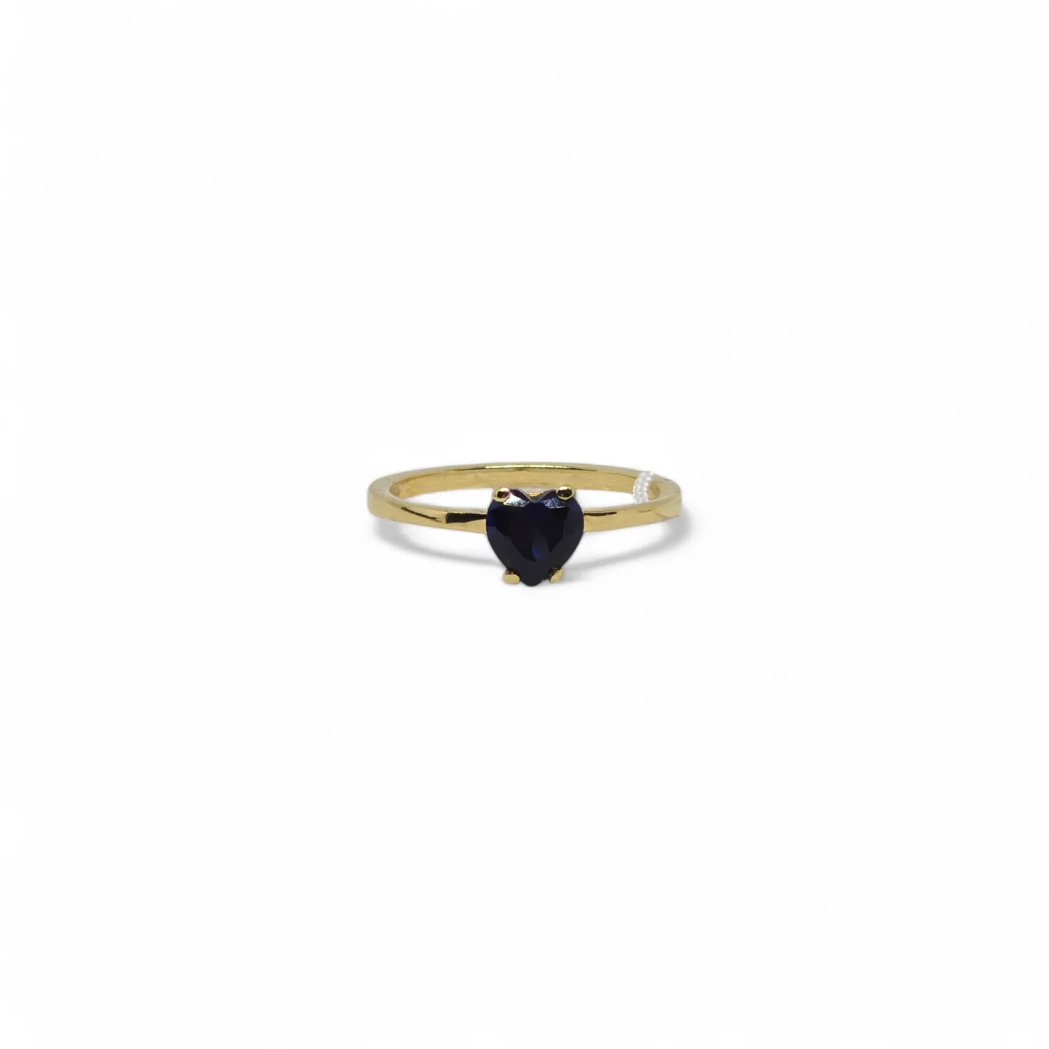 Anello iGold in Oro Giallo 9ct con Zircone Blu a Forma di Cuore