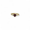 Anello iGold in Oro Giallo 9ct con Zircone Rosso a Forma di Cuore
