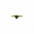 Anello iGold in Oro Giallo 9ct con Zircone Verde a Forma di Cuore