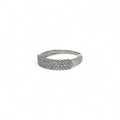 Anello iGold mezza Veretta in Oro Bianco 9ct con Zirconi Bianchi