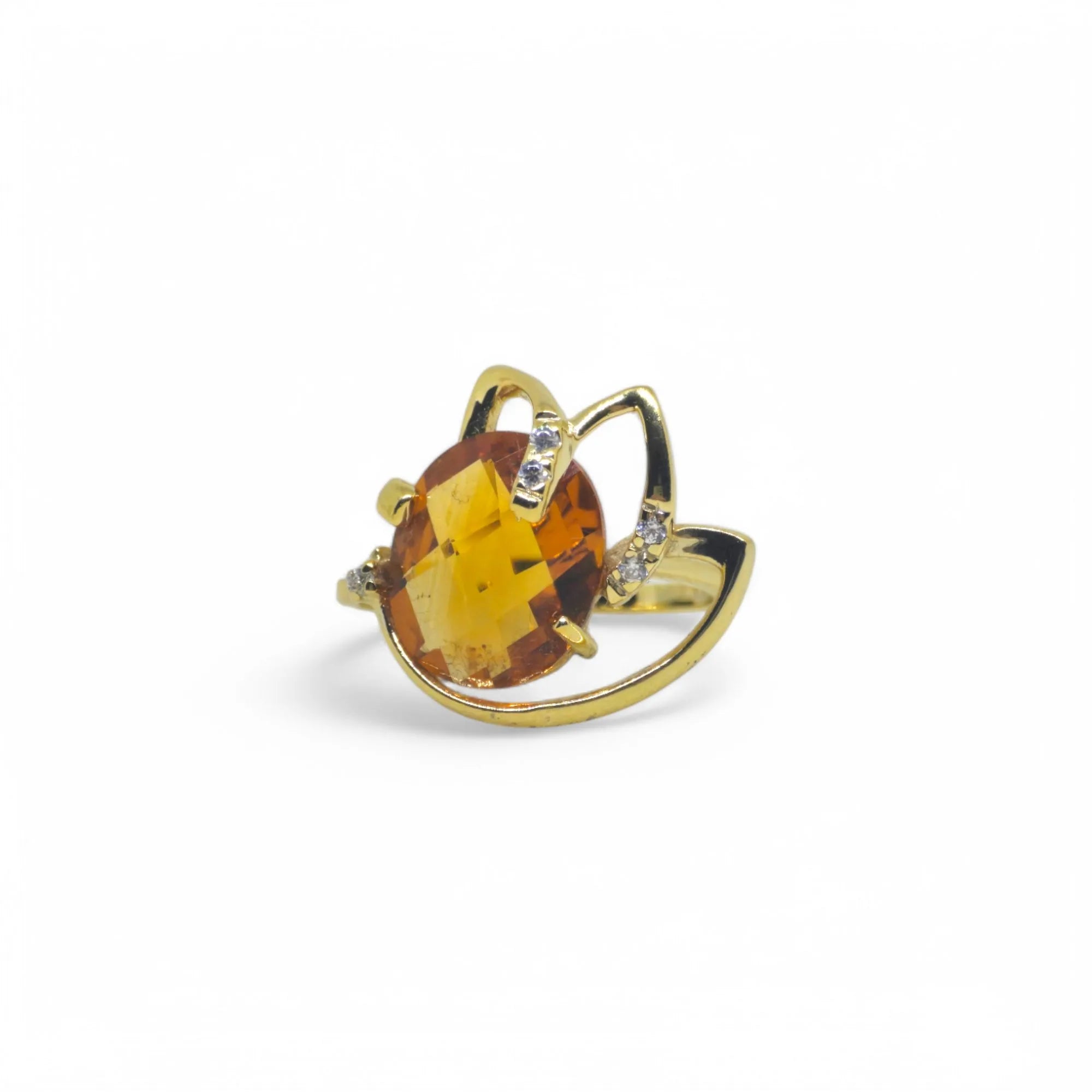 Anello in Oro 18kt con Pietra Arancione – Eleganza e Design Unico