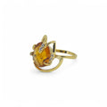 Anello in Oro 18kt con Pietra Arancione – Eleganza e Design Unico