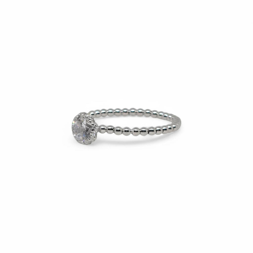 Ring aus 18 Karat 750 Weißgold mit poliertem Kugelband