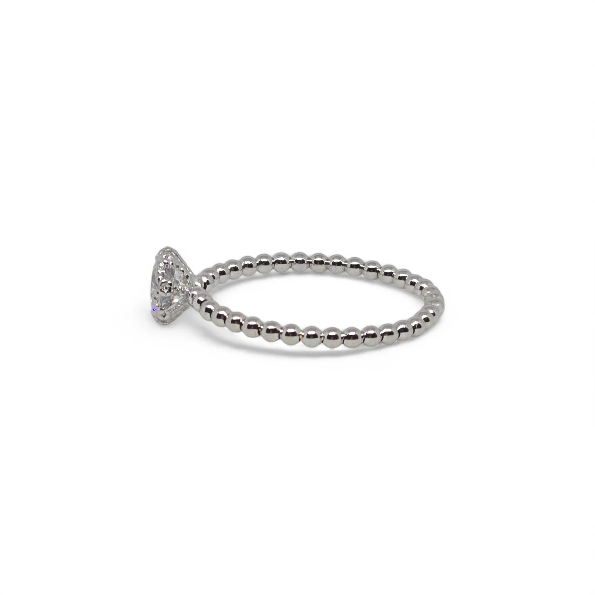 Ring aus 18 Karat 750 Weißgold mit poliertem Kugelband